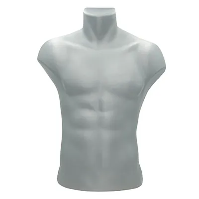 Buste homme plastique H 60 cm - Gris - Bustes mannequins hommes