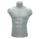 Buste homme plastique H 60 cm - Gris - Bustes mannequins hommes