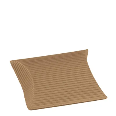 Boîte berlingot carton kraft ondulé 10 x 10 x 3,5 cm - Brun - Pochette cadeau carton - Lot de 10 - Boites berlingots