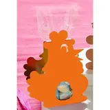 Façade carton poule orange pour sachet chocolat Pâques 11,7 x 16 cm - Emballage Pâques - Paquet de 50 - Sachets Pâques, Ballotins chocolats vides Pâques
