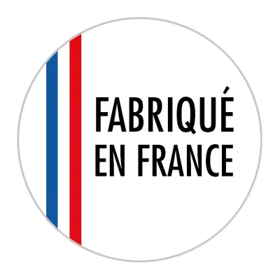 Étiquette adhésive Fabriqué en France blanche ø 35 mm - Autocollant Fabriqué en France- Boîte de 500 - Étiquettes cadeaux adhésives