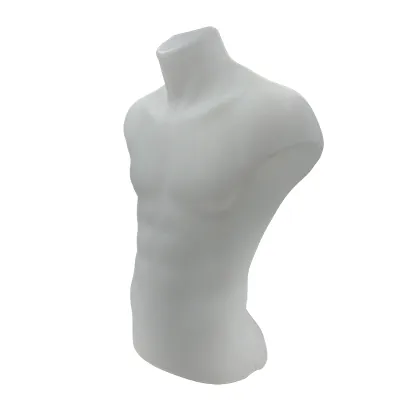 Buste homme plastique H 60 cm - Torse homme - Blanc - Bustes mannequins hommes-5