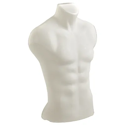 Buste homme plastique H 60 cm - Torse homme - Blanc - Bustes mannequins hommes