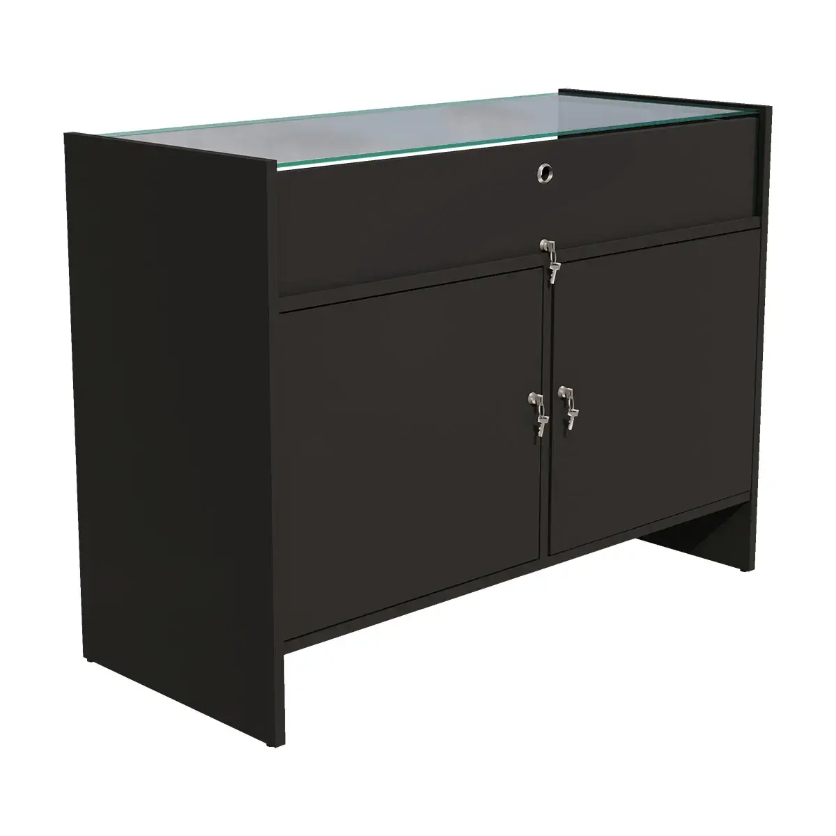 Comptoir vitrine noir mat 118,1 x 50,5 x 88 cm - Comptoirs Easy-2