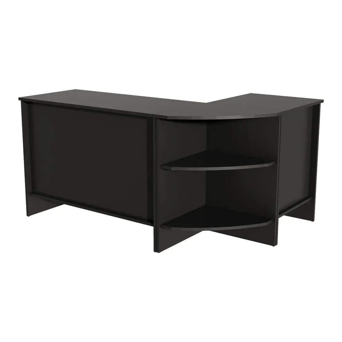 Comptoir d'angle mélaminé noir mat 52 x 52 x 88 cm - Comptoirs One-4