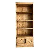 Buffet haut avec caisson et 4 étagères bois massif 79 x 39 x 200 cm brun - Mobilier retail - Ligne Authentique