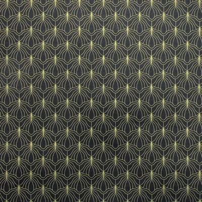 Papier cadeau Art Déco couché blanc 70 cm x 50 m, noir / or, 80 g/m² - Papier cadeaux couchés à motifs