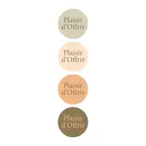 Assortiment étiquettes adhésives Plaisir d'offrir combi végétal ø 35 mm - Paquet de 500  - Étiquettes cadeaux adhésives