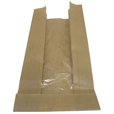 Sachet kraft avec fenêtre 2 kg 20 + 7 x 30 cm - Sac kraft sans poignée - Lot de 1000 - Sacs SOS avec fenêtre