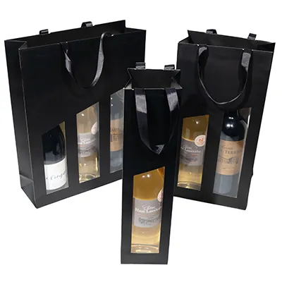 Sacs à fenêtre 1 bouteille Séduction - Sacs pour bouteilles de vin-2