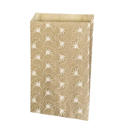 Pochette cadeau papier kraft Évidence 24 + 7,5 x H 41 cm - Lot de 150 - Pochettes cadeaux à motifs