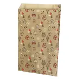 Pochette cadeau Noël Oriane 2 18 + 6 x H 35 cm - Pochette cadeau papier - Lot de 150 - Pochettes cadeaux à motifs