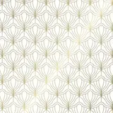 Papier cadeau Art Déco couché blanc 70 cm x 50 m, blanc / or, 70-80 g/m²