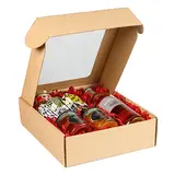 Coffrets kraft à fenêtre - Coffrets pour bouteilles de vin, Boîtes pour bouteilles de vin