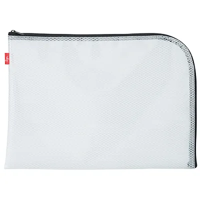 Pochette universelle de rangement A4 SIGN EVA Mesh – blanc ajouré & zip noir – L 34 x H 24,5 cm - Porte-blocs et Porte-documents