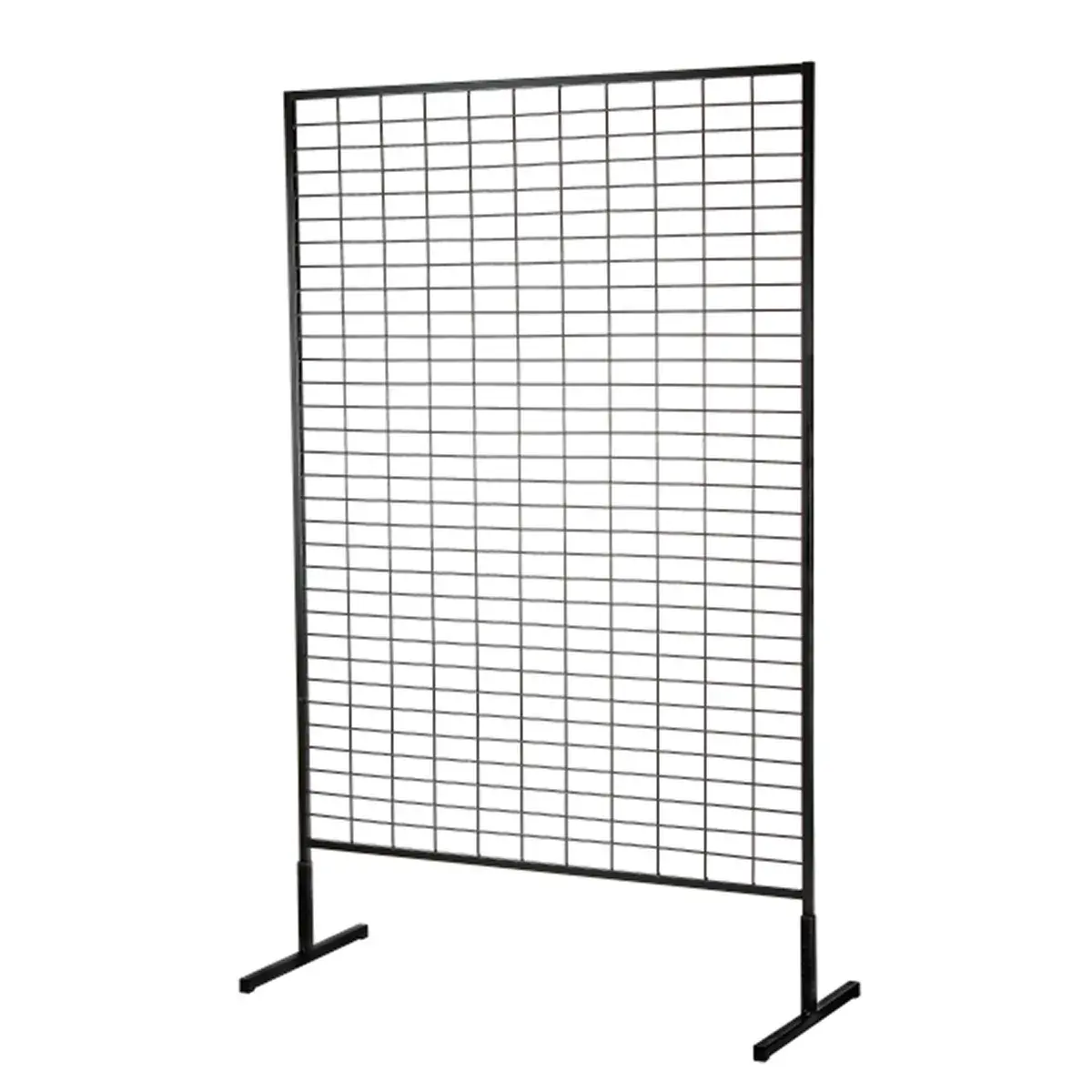 Grille d'exposition sur pied 100 x 187,5 cm Métal - Présentoir grille - Gris Martelé - Présentoirs grilles