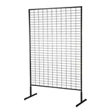 Grille d'exposition sur pied 100 x 187,5 cm Métal - Présentoir grille - Gris Martelé - Présentoirs grilles
