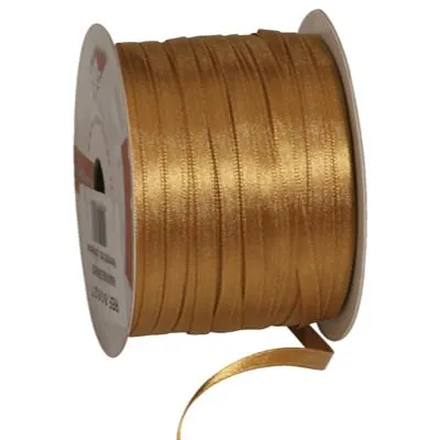 Ruban satin beige doré double face 6 mm x 91 m - Rubans cadeaux, Rubans tissu, Cordons