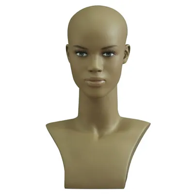 Tête mannequin femme afro avec torse H 42 cm Fibre de verre - Tête pour perruque, chapeau - Têtes mannequin, têtes à perruque