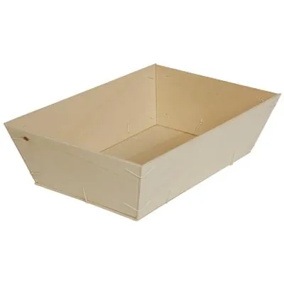 Panier bois naturel contreplaqué 29,5 x 19,5 x 8 cm - Cagette bois - Lot de 60 - Barquettes bois, Cagettes bois, Paniers bois