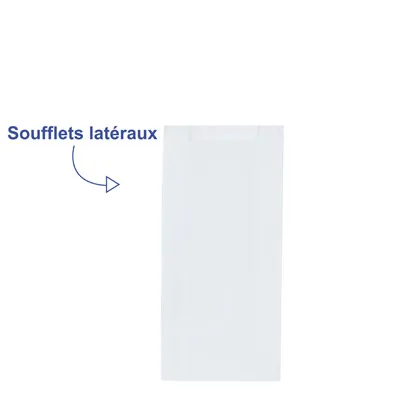 Sachet papier kraft blanc 14 x 6 x 31 cm - Lot de 500 - Sachets papier blanc