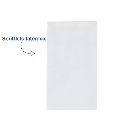 Sachet papier kraft blanc 20 x 6 x 36 cm - Lot de 500 - Sachets papier blanc