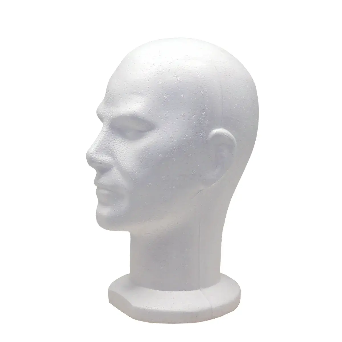 Tête mannequin homme polystyrène H 31,5 cm - Tête pour perruque, chapeau - Blanc - Têtes mannequin, têtes à perruque-4
