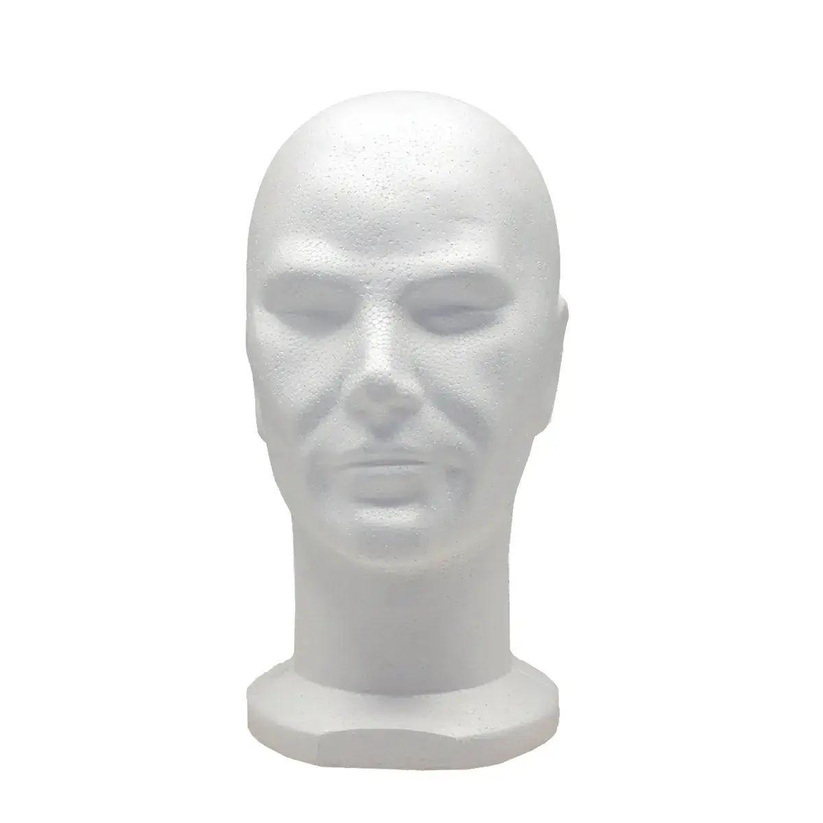 Tête mannequin homme polystyrène H 31,5 cm - Tête pour perruque, chapeau - Blanc - Têtes mannequin, têtes à perruque-5