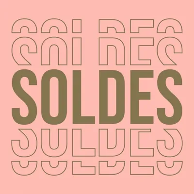 Affiche Soldes magasin carrée 38 x 38 cm - Affiche promo - Rose/Blanc - Affiches Soldes, Panneau soldes