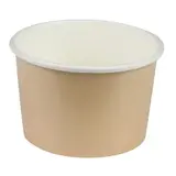 Pot à glace carton 113 ml ø 7,5 x 4,9 cm - Pot à dessert - Brun - Lot de 50 - Emballage snacking