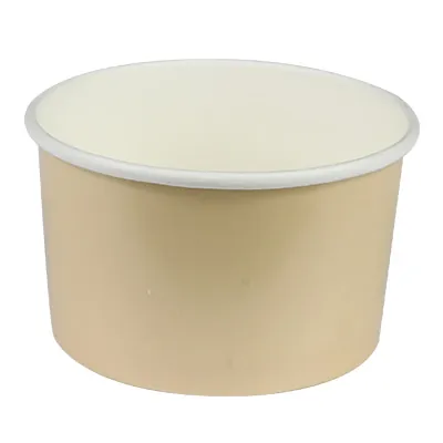 Pot à glace carton 165 ml ø 8,6 x 5,2 cm - Pot à dessert - Brun - Lot de 50 - Emballage snacking