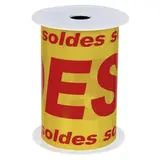 Banderole Soldes 15 cm x 10 m jaune/rouge plastique - Affichage Soldes - Banderoles Soldes et Destockage