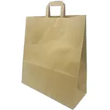 Sac kraft brun poignées plates 45 x 17 x 48 cm - Sac papier kraft - Paquet de 200 - Sacs kraft brun poignées plates