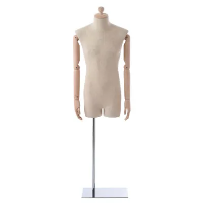 Buste couture homme bras articulés bois H 80 cm - Mannequin couture homme - Bustes couture, torses couture