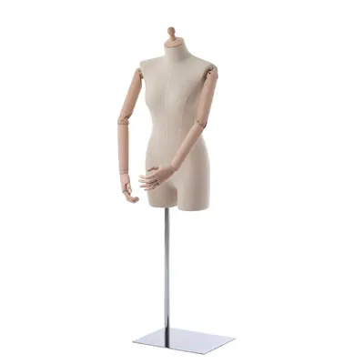 Buste couture femme bras articulés bois H 80 cm - Mannequin couture femme - Bustes couture, torses couture-4