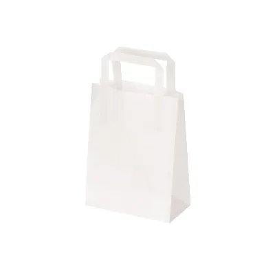 Sacs cabas kraft - Sacs kraft blanc poignées plates