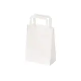 Sacs cabas kraft - Sacs kraft blanc poignées plates