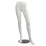 Jambes femme sur base métal chromé H 108 cm - Jambes mannequin vitrine - Blanc - Jambes et pieds