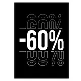 Etiquette -60% à trou 50 x 70 mm - Etiquettes Soldes - Paquet de 100 - Étiquettes Soldes