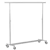 Portant vêment pliable droit chromé à roulettes 150 x 55 x H 120/180 cm - Portants à vêtements pliables