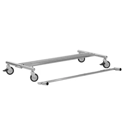 Portant vêment pliable droit chromé à roulettes 150 x 55 x H 120/180 cm - Portants à vêtements pliables-2
