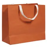 Sacs luxe terracotta poignées coton - 36 + 13 x H 30 cm - Sacs kraft luxe