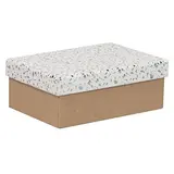 Boîtes cadeaux Terrazzo à couvercle amovible - blanc / brun - 16 x 11 x 6 cm - Boîtes cadeaux Noël