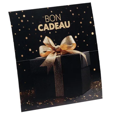 Bons cadeaux Cadeau de Noël avec noeud noir et or + enveloppe - Paquet de 12 - Bons cadeaux