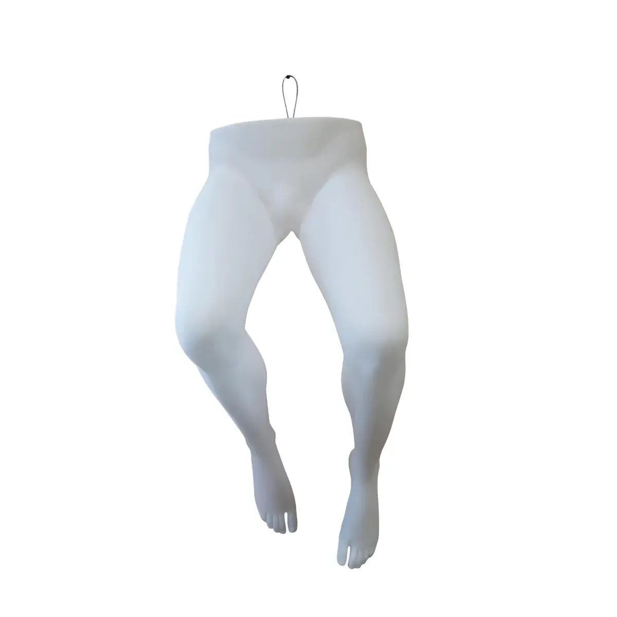 Jambes mannequin homme pliées avec crochet métal H 100 cm - Présentoir pantalon et lingerie - Blanc - Jambes et pieds