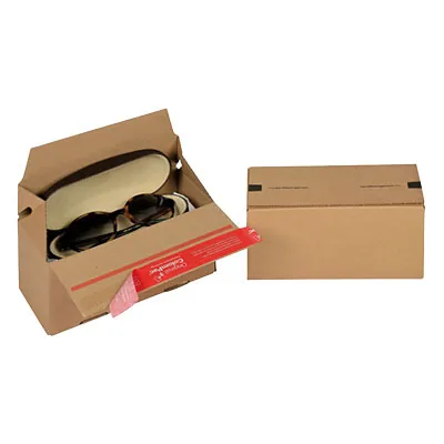 Carton d'expédition Colompac à fond auto et fermeture adhésive Eurobox S 19,5x9,5x9 cm - Boîte carton - Lot de 20 - Cartons d'expédition, Boîtes carton