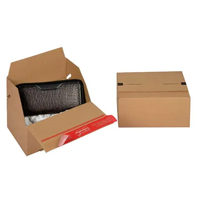 Carton d'expédition Colompac à fond auto et fermeture adhésive Eurobox S 19,5x14,5x9 cm - Boîte carton - Lot de 20 - Cartons d'expédition, Boîtes carton