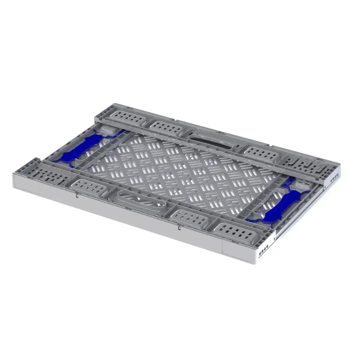 Cagette pliable - Caisse pliable plastique 33L 60 x 40 x 17,3 cm parois et fond ajourés poignées ouvertes polypropylène - Bacs à parois ajourées-2