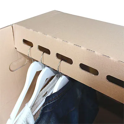 Carton penderie - Caisse penderie carton double cannelure 50 x 50 x 120 cm - Housses à vêtements-3