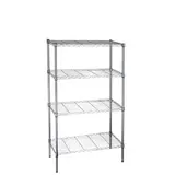 Étagère fil métal chromée 4 tablettes Chrom'x 90 x 35 x 160 cm - Rayonnage fil métal - Étagères magasins, Présentoirs bois